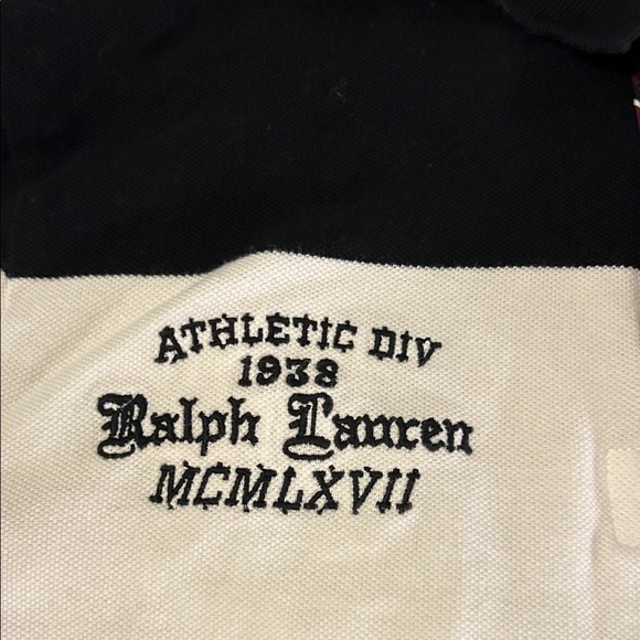 Ralph Lauren Black and White Striped Polo - Picture 2 of 7